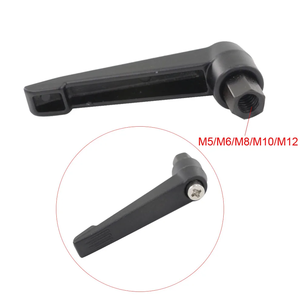 2pcs M5/M6/M8/M10/M12 Female Thread Adjustable Handle Knob Metal Thread Black Adjustable Clamping Handles Lever