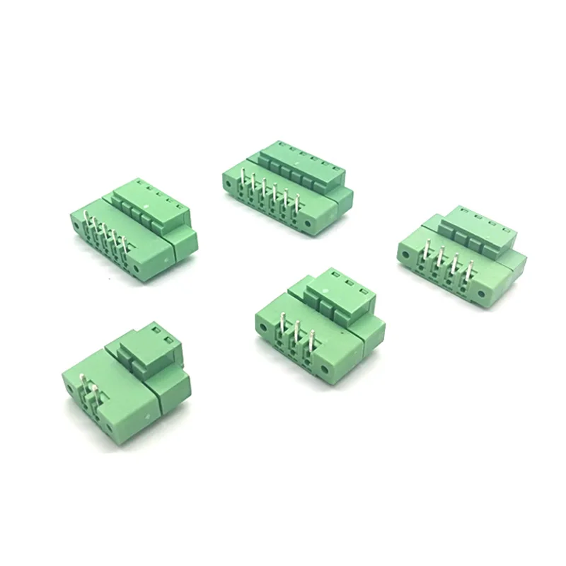 5Pcs Pitch 3.81mm Right Angle 2 3 4 5 6P Screw Plug-in PCB Terminal Block Pluggable Connector Male/Female 15EDGKM+RM Morsettiera