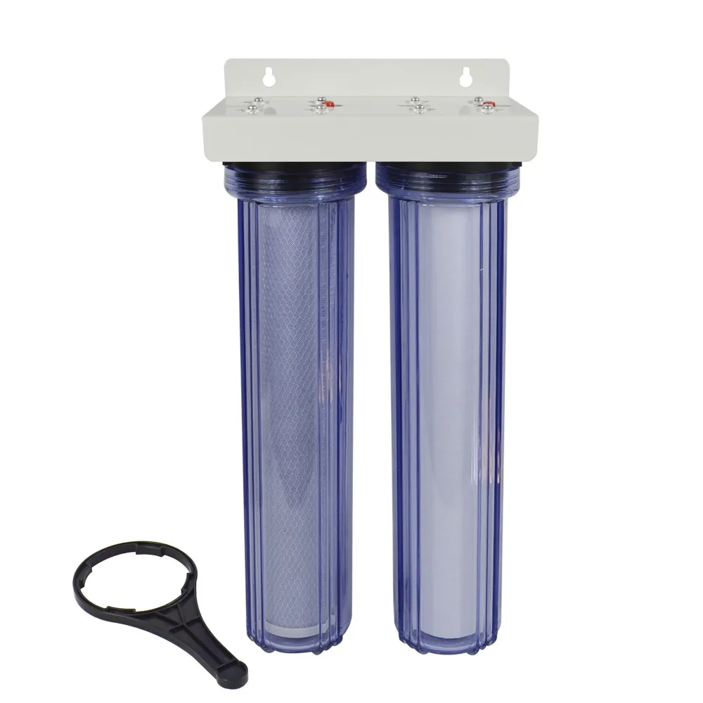 2-Stage Whole House Water Filter System with PP Sediment and Premium Carbon Block Filter 5 Micron ,3/4