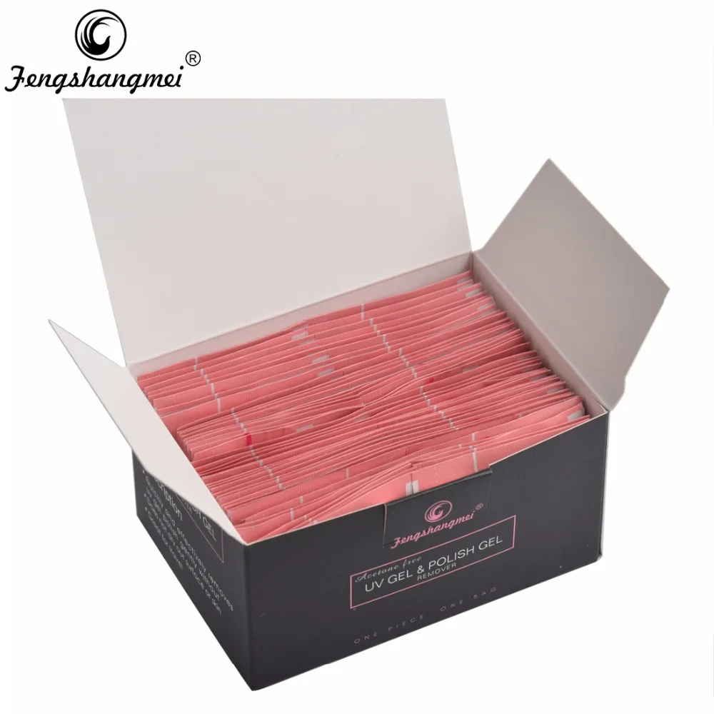 100pcs Acetone Free Nail Gel Polish Remover Wraps Fengshangmei Nail Gel Tools