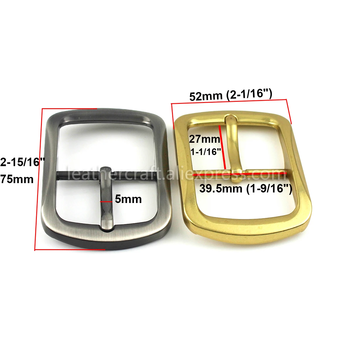 1x Metal Belt Buckle Center Bar Single Pin Buckle Men's Fashion Belt Buckle 2 Colors for 37-39mm Belt Leather Craft Accessories