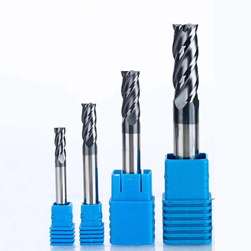 HRC45 Carburo di Fresatura Bits Acciaio di Tungsteno End Mill 4 Flauti di Fresatura CNC Strumento di Tungsteno Cobalto Lega di Appartamento End Fresa
