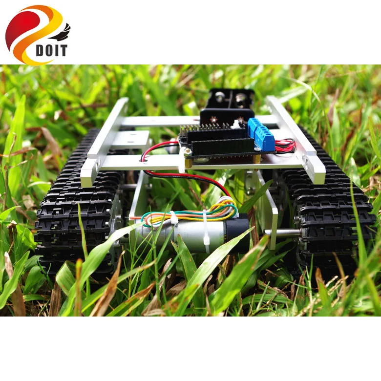 

DOIT T100 RC Metal WiFi Robot Tank Car Chassis Controlled by Android iOS Phone with Nodemcu ESP8266 Motor Driven Board Kit DIY