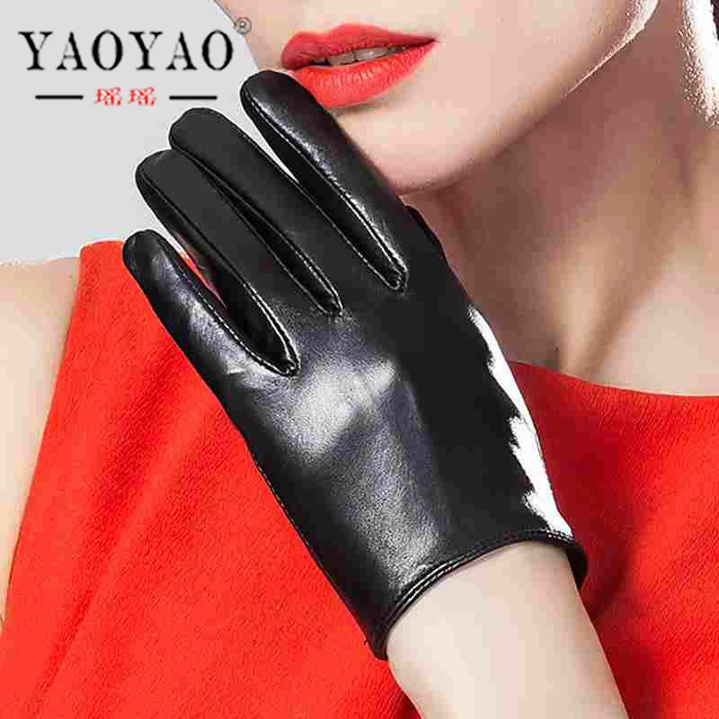 

YY8814 Women Suede Genuine Leather Short Thin Gloves Ladies Commercial Simple Business Performance Show Mittens Riding Gym Luvas