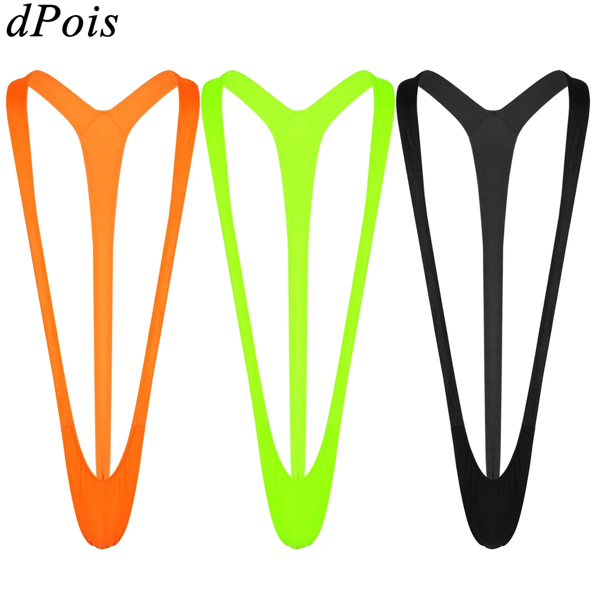 

DPOIS Sexy Mankini Men One Piece Swimsuit Over Shoulder Crotch Thong V Shape Mens Beach Wear Swimwear G String Thongs