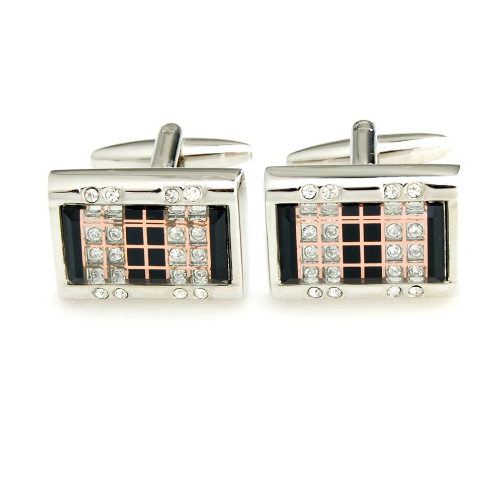 YH-1348 Elegant Black,Blue,Brown Optical Glass Jewelry Cufflinks,Luxury Cufflinks for Men