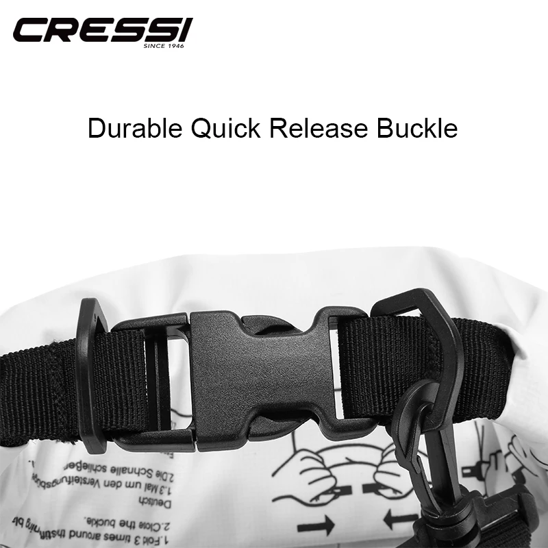 Cressi Dry Bag Big Volume Waterproof for Snorkeling Diving Equipment 5L 10L 15L 20L Easy Carry