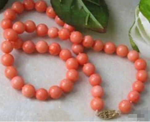 

6-7mm pink coral beads Charming necklace 18 "