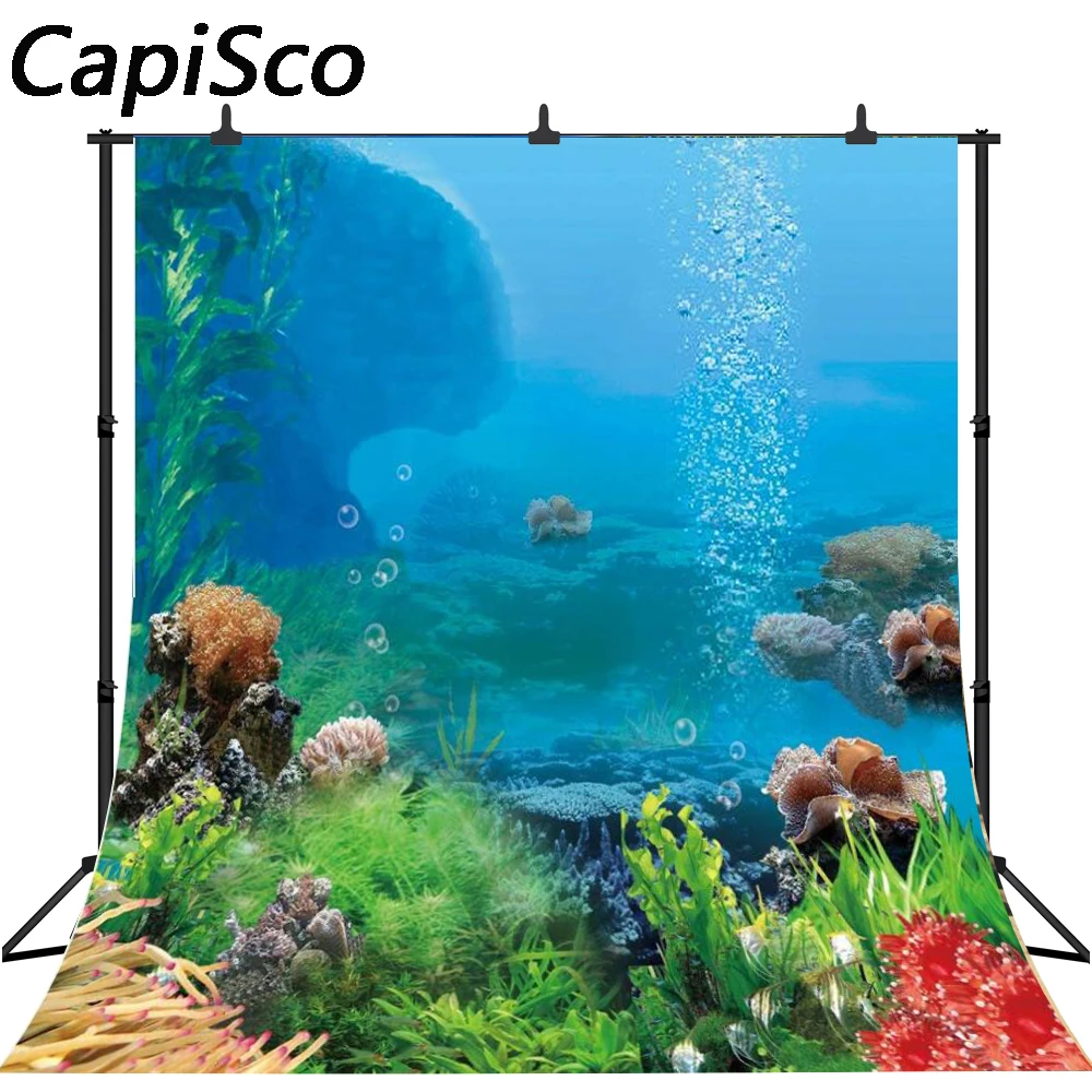 

Capisco Sea Underwater Coral Fish Photography Backgrounds Customized Photographic Backdrops For Photo Studio