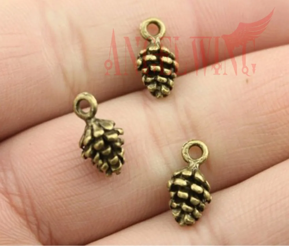 30pcs/lot--13x7x5mm Antique Silver Plated/Bronze Plated 3D Pine Cone Nuts Charms DIY Supplies Jewelry Making Finding Accessories