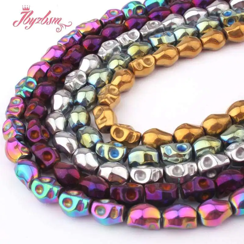6x7mm Skull Hematite Beads (No Magnetic) Natural Stone Beads For DIY Accessories Women Men Necklace Bracelet Jewelry Making 15\