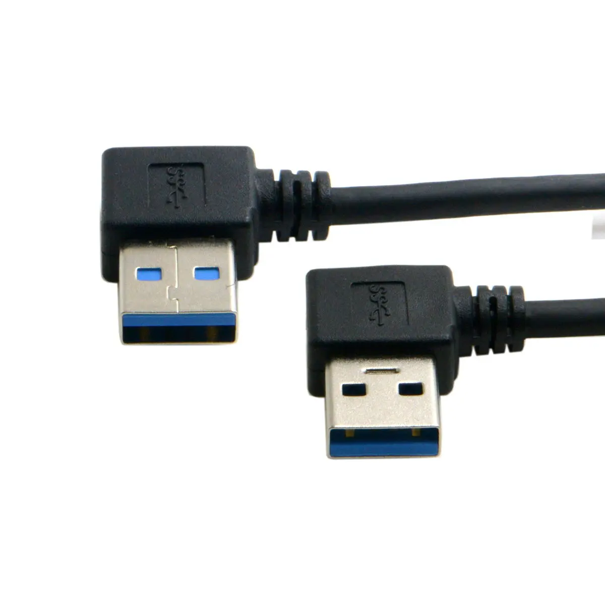 USB 3.0 Type A Male 90 Degree Left Angled to USB 3.0 A Type Right Angled Extension Cable 30cm 50cm 100cm