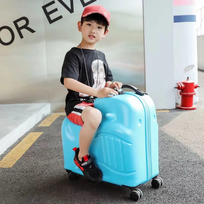 kids Fashion Rolling Luggage boy Cute Trolley Suitcases On Wheels Children Carry On suitcases girls cartoon Riding trolley case