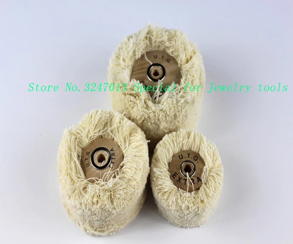 

1pc Cotton Brush with Wooden Metal Center Buff Wheel Polishing Rotary Tool for Jewelry