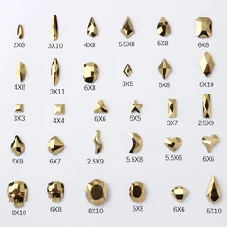 Hot sale Mine gold Art Rhinestones 31 styles Fancy Crystal stones 30/100Pcs For 3D Nail art decoration