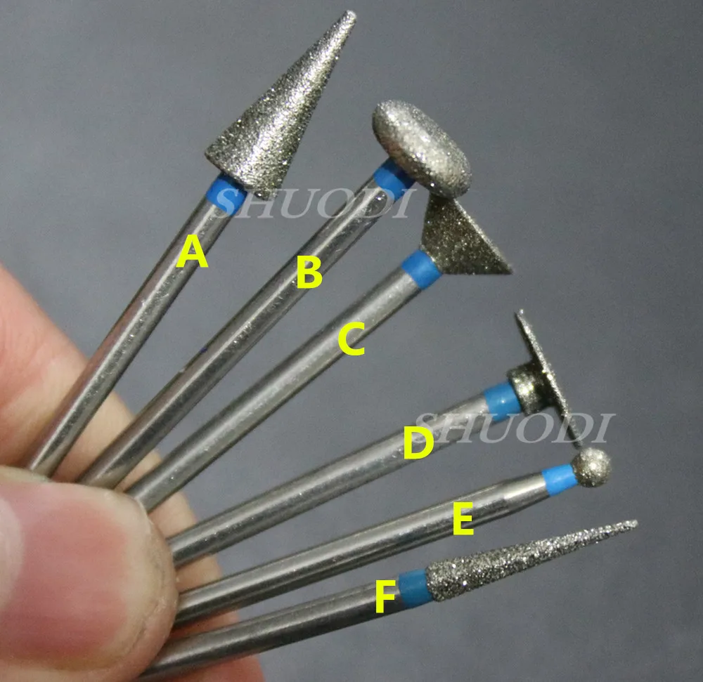 

6pcs Dental Diamond Burs Bur Dental Polisher Burs Dentist Lab Laboratory Polishing Materials 2.35mm Diameter