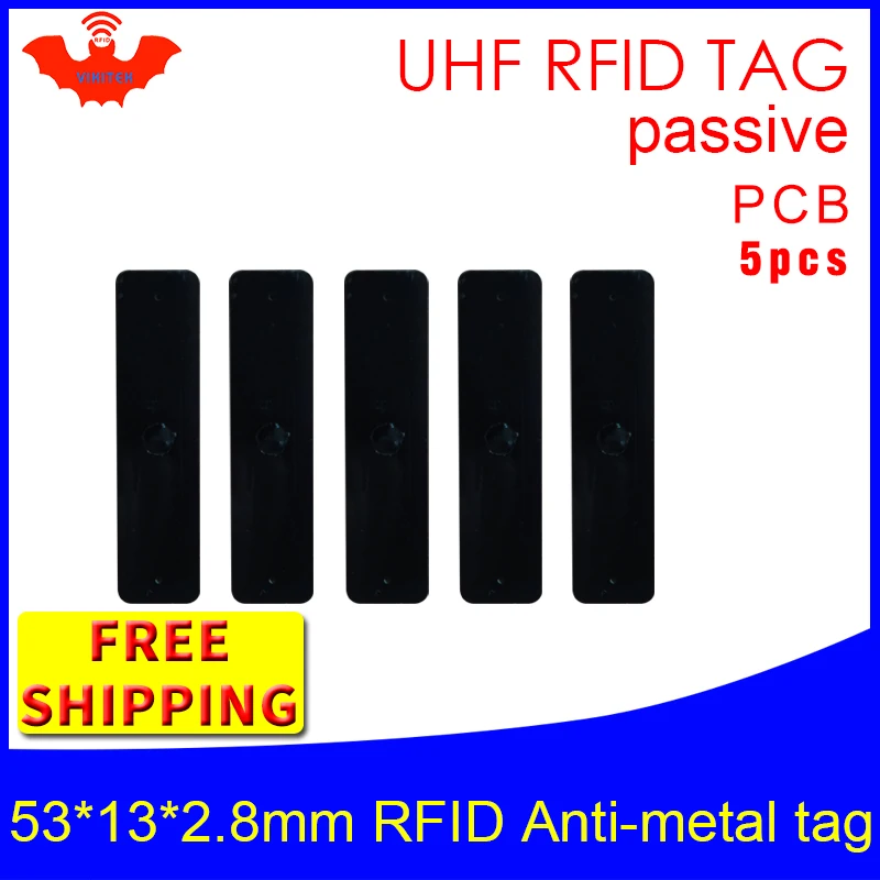 UHF RFID metal tag 915mhz 868mhz Alien Higgs3 EPC 5pcs free shipping 53*13*2.8mm small rectangle PCB smart passive RFID tags