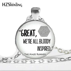 HZ--A571 New The Maze Runner Necklace Glass Quote Pendant Great Jewelry Glass Photo Pendant Necklace HZ1