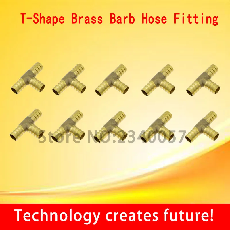 10Pcs 6mm 8mm 10mm 12mm BRASS T Hose Joiner Piece 3 WAY Fuel Water Air Pipe TEE CONNECTOR
