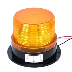 12V-24V Car LED Flashing Strobe Beacon Emergency Warning Alarm Flash Light Lamp Amber Common Car Truck Auto(no sound)