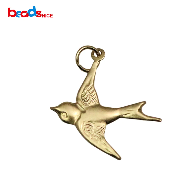 

Beadsnice 925 silver Gold Filled Sparrow Bird Charm for Necklace Making ID25928