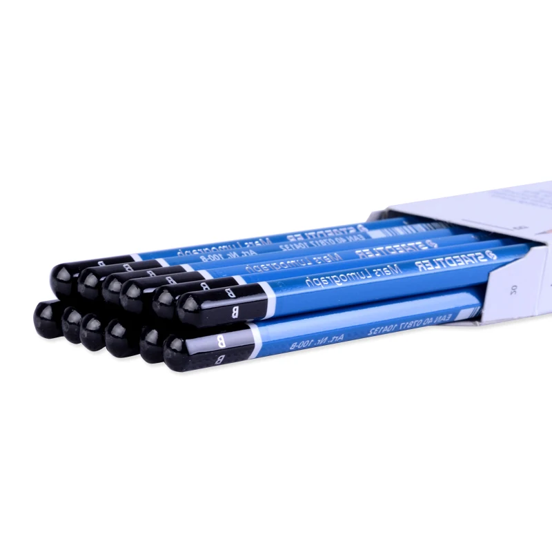 Staedtler-100 Mars Lumograph sketch painting Wood pencil 4 pcs/lot F/6H/5H/4H/3H/2H/H/B/2B/3B/4B/5B/6B/7B/8B