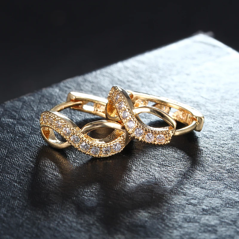 Small Hoop Earrings For Women Rose Gold Plated Earring AAA Zirconia Women\'s Jewelry Best Gifts Bijoux Jewelry E053