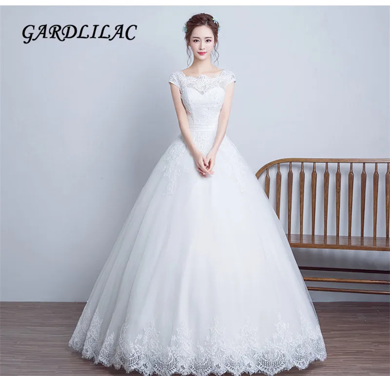 2019 boné manga vestido de casamento branco vestido de baile casamento rendas apliques sem costas robe de marie vestidos de noiva