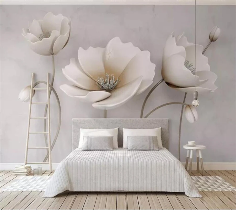 wellyu Custom 3d mural wallpaper Photo Wall paper 3D Flower marble Landscape Living Room Modern papier peint behang tapeta