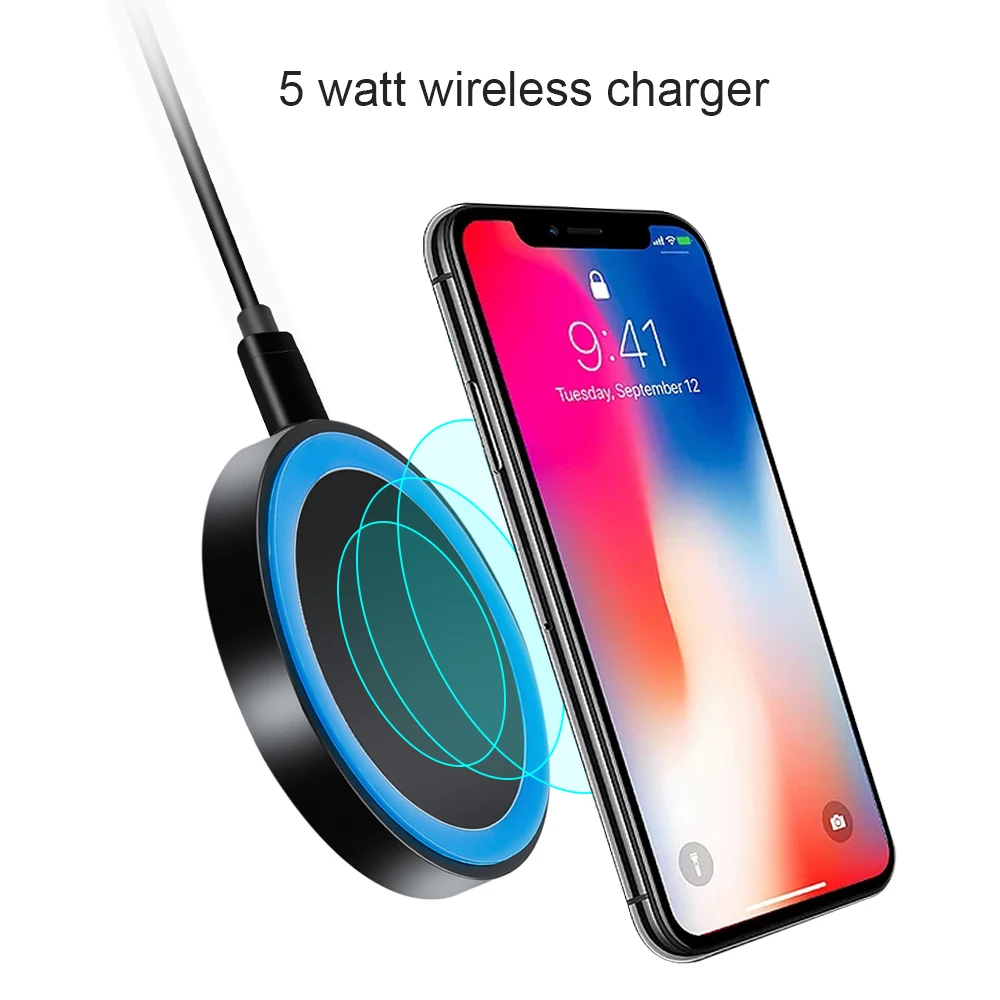 kebidu 5W fast wireless charger for iPhone X/XR/8 Plus Qi Samsung Galaxy S9/S9 Plus/S8 S7/Note 8 7 5 charging pad