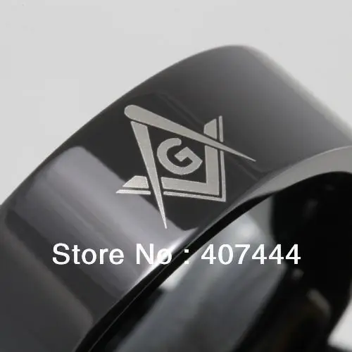 

Free Shipping Wholesales Cheap Price Jewelry USA Hot Sales 8 MM FREEMASON MASONIC BLACK PIPE TUNGSTEN CARBIDE RING US SIZE 6-13