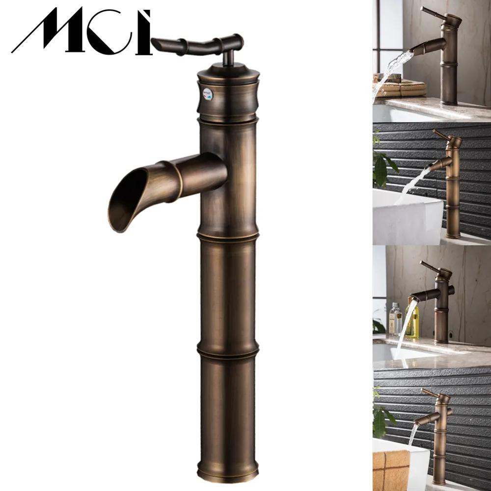 

Bathroom Faucet Antique bronze finish Brass Basin Sink Faucet Single Handle water Hot and Cold taps Mci