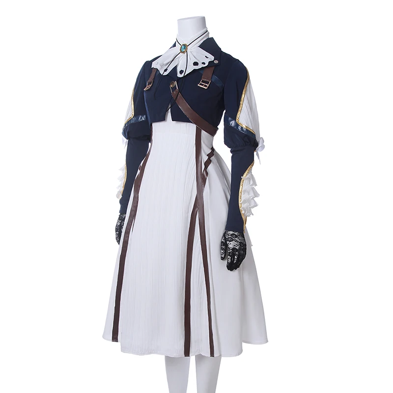 ROLECOS-Costume de Cosplay en Verre pour Femme, Robe Blanche, Ensemble Complet