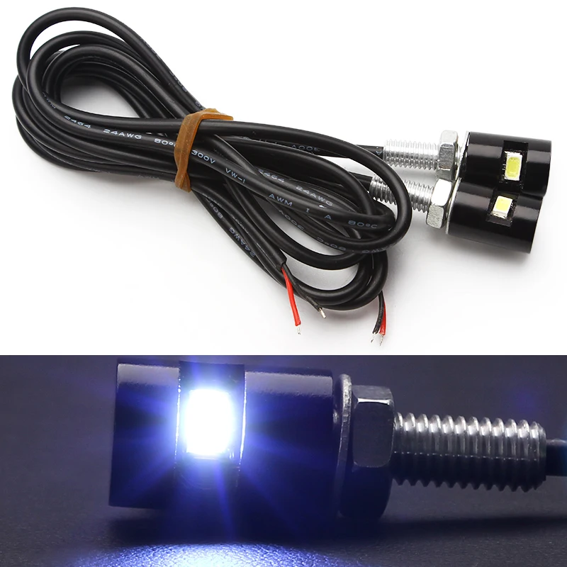 LEEPEE 2Pcs อุปกรณ์เสริมอุปกรณ์สกรู Bolt Light 12V SMD 5630 Styling ป้ายทะเบียนรถยนต์รถยนต์รถจักรยานยนต์ LED สีขาวหมายเลขหาง