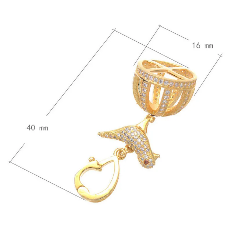 Fashion Jewelry Vintage Zircon Bird Below Crown Charms For Jewelry Making Wholesale Micro Pave Floating Charms Bijoux Berloques