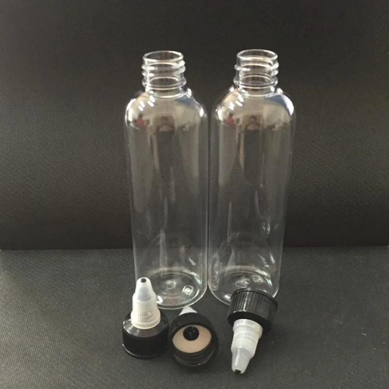 

Fat 120ml Refillable Bottles Twist Off Caps Pen Shape plastic PET Transparent Bottle For E Liquid Juice Oil E-Cig bottles