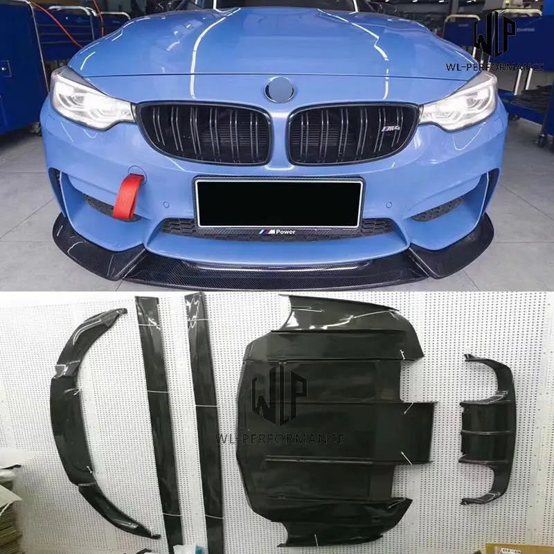 

F80 M3 F82 M4 Carbon Fiber Car Body Kit Front Rear Bumpers Side Skirts For BMW F80 M3 F82 M4 V Style 2015-2017