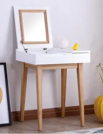 Dressing table. Paint white makeup table. The bedroom covers the makeup table