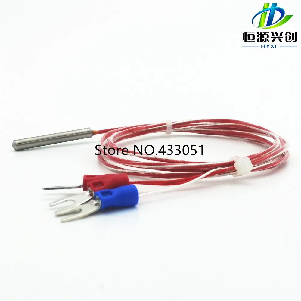 PT100 PT1000 PT500 Sensor 3-Wire 3*30Mm Teflon Probe Suhu Tinggi 10 Buah Kelas Industri Tahan Air