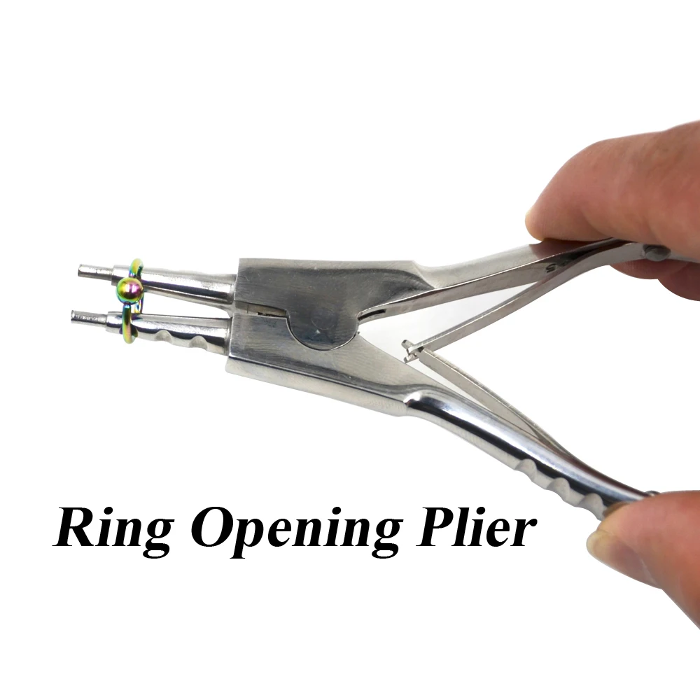 1Pc Surgical Steel Opening Closing Needle Ball Clamp Plier Different Open shape Tweezers Piercing Professional Puncture Tool