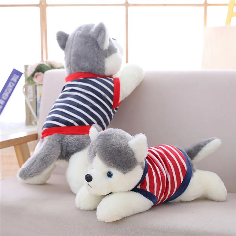 Lovely Lifelike Siberian Husky Dog Plush Stuffed Animal Toys Dolls Plush Pillow Cushion Pet Dog Baby Kids Gifts