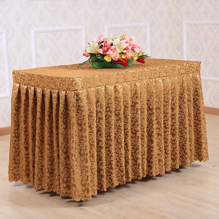 Jacquard Table Skirting Table Cover, Custom-Made Hotel Tablecloth, Wedding Banquet, Check-In Table Buffet Cover