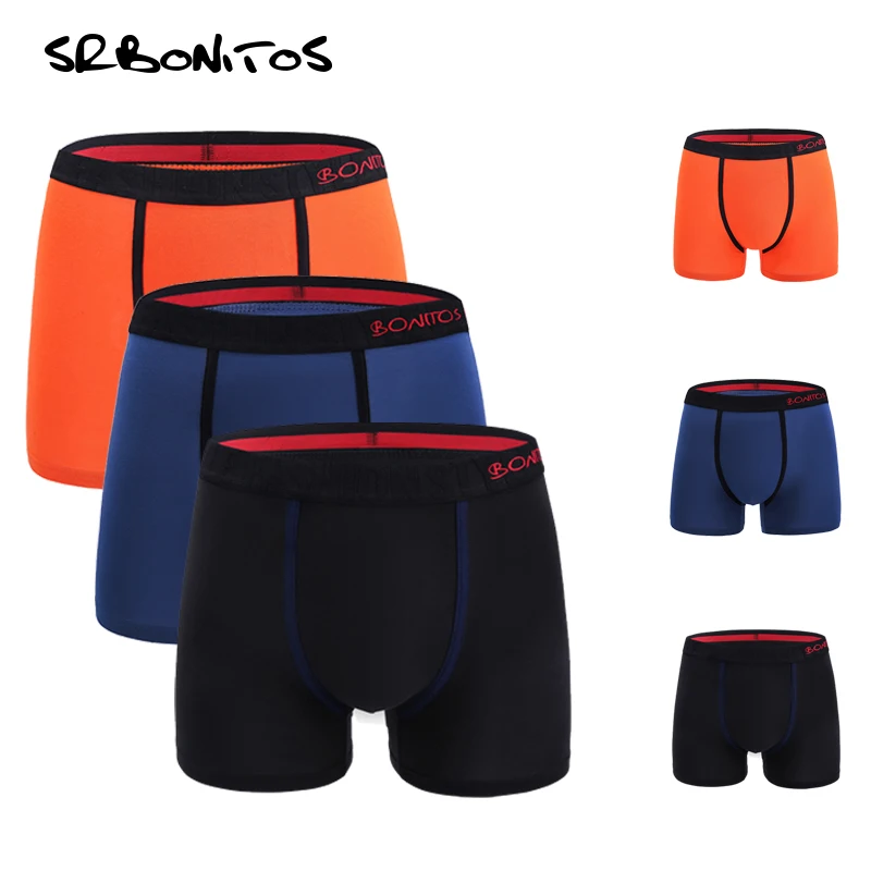 Mens Underwear Boxers 3pcs/lot Male Panties Cotton Boxershorts Men Solid Underpants Comfortable Brand Shorts