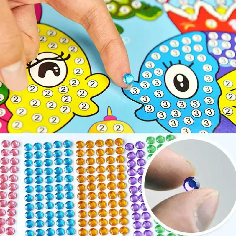 Kids Children Diamond Sticker Crystal Craft DIY Painting Kindergarten Educational Mosaic Sticker Crafts Puzzle Toys NEW DIY6856A