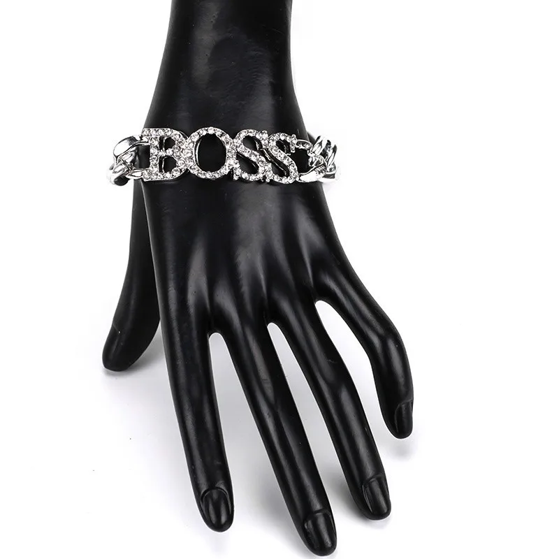 Heeda Bracelets for Women 2019 New Steampunk Alloy Boss Letter Bangle Fashion Kpop Mothers Day Gifts Hot-selling Joker Pulseras