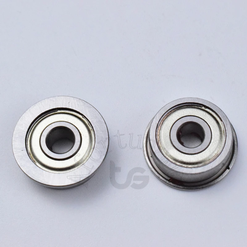 Flange Bearings 10pcs F624ZZ 4*13(15)*5(mm) chrome steel Metal Sealed High speed Mechanical equipment parts