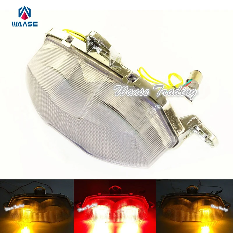 

waase E-Marked Rear Tail Brake Turn Signals Integrated Led Light Clear For 1995 1996 1997 KAWASAKI Ninja ZX6R ZX-6R ZX600F