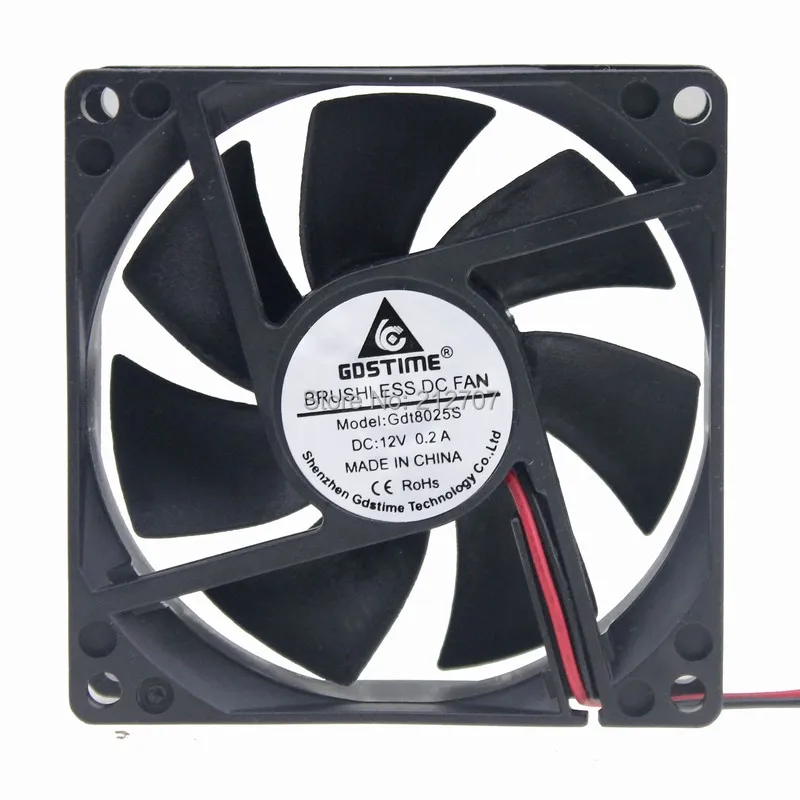 

5pcs/lot Gdstime DC 12V 2Pin 8025S 80*80*25 80mm Ventilating Axial Motor Cooling Fan