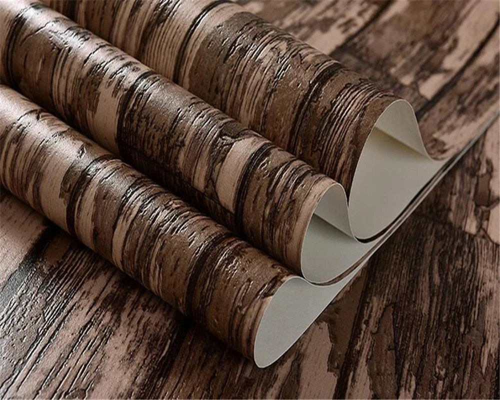 

Beibehang Nostalgic wallpaper antique imitation wooden bar personality wood fashionable living room wallpaper for walls 3 d