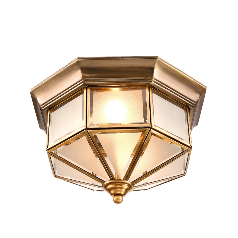 Retro Ceiling Lamps Living Room lights American Retro Bedroom Lamps European Copper Ceiling lights